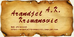 Aranđel Krsmanović vizit kartica